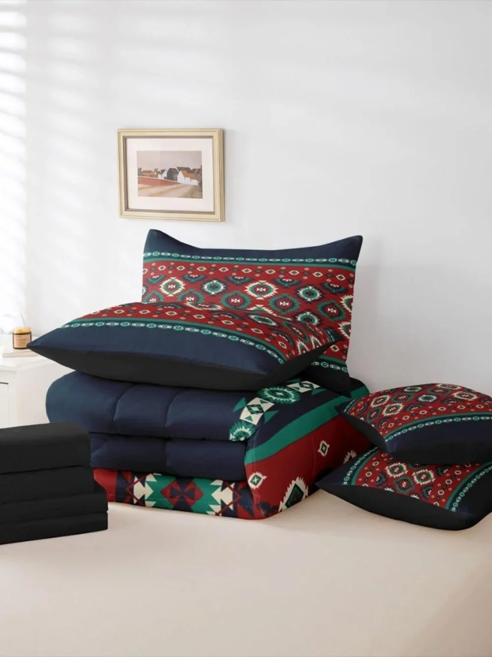Southwestern Aztec Comforter Set with Sheets 7 Piece Queen Size Native American